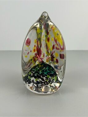 Vintage Kathryn Thomson Signed Studio Art Glass Paperweight Teardrop